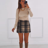 MIRTHE BEIGE CHECKERED SKORT