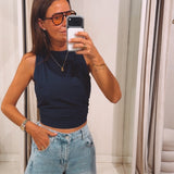 ESMEE DARK BLUE TOP