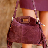 WILD FRINGE BORDEAUX SUEDE BAG