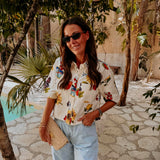 SARDINES ECRU SUMMER PRINT BLOUSE