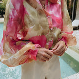 MILAGRO MULTICOLOR FLOWER BLOUSE
