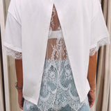 ISA WHITE LACE T-SHIRT