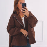 IRINA BROWN LACE ZIP JACKET