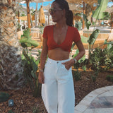 ROQUETAS RED CROPPED T-SHIRT