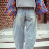 LIGHT BLUE BALLOON JEANS A3867