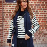 ABERDEEN DARK BLUE STRIPED ROLLNECK SWEATER