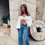GISELE WHITE CROPPED BLOUSE