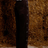 STUDS BLACK WIDE LEG JEANS WH0033