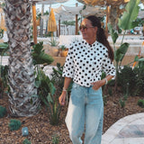MAGALUF ECRU POLKADOTS BLOUSE