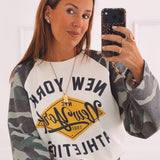 NEW YORK ATHLETICS KHAKI ARMY LONGSLEEVE SHIRT