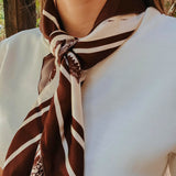 ROSALBA BROWN/ECRU LITTLE SCARF