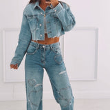 ASHTON LIGHT BLUE HEART DENIM JACKET 352
