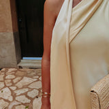 SABINAS YELLOW SATIN DRESS