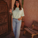 SOLSTICE LIGHT MINT CROPPED T-SHIRT