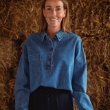 SERELITH BLUE DENIM BLOUSE