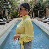 LOST IN PARADISE LIME GREEN BLOUSE