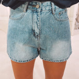 STAR BLUE DENIM SHORT