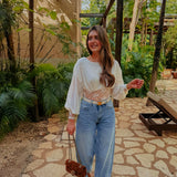 ZORAIDA ECRU LACE BLOUSE