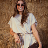 EL BOUDRIA BEIGE BRAID DRESS