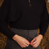 MAELIS BLACK KNIT SWEATER