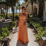 NABILA ALLURE PEACH ONE SHOULDER DRESS