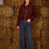 BETHANY BURGUNDY ZIP JACKET
