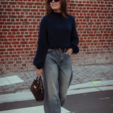 CINNA DARK BLUE KNIT SWEATER