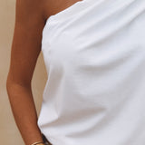 ASTER WHITE ONE SHOULDER TOP