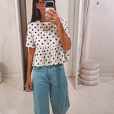 KAYA ECRU POLKADOTS BLOUSE