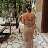 PASION DARK BEIGE CROCHET TOP