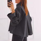 ROMILLY BLACK CHECKERED BLOUSE