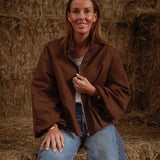 HELLO SEPTEMBER BROWN ZIP JACKET