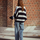 LOST IN THE CITY DARK BLUE/GREY CARDIGAN WITH SCARF