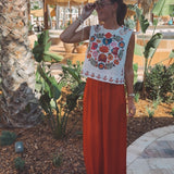 CULLERA ECRU FLOWER TOP