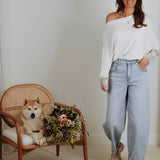 BRIA WHITE LACE SWEATER