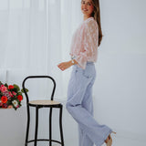 ARIANA LIGHT PINK LACE BLOUSE