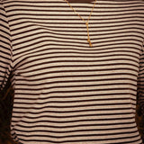 BEATRIX BROWN/BEIGE STRIPED LONGSLEEVE SHIRT