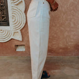 WHITE BALLOON JEANS 612-B