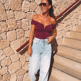 VIVIANA BURGUNDY TOP
