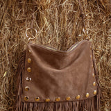 ZILLAH TAUPE FRINGE STUDS BAG