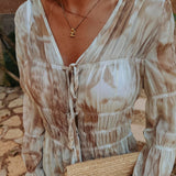AMBAR BEIGE TIE DYE KIMONO