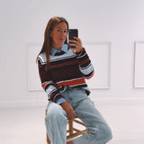 KATINKA BLUE/RED STRIPED SWEATER