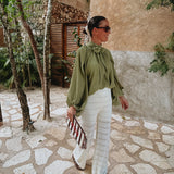 MARIPOSA ECRU CROCHET PANTS