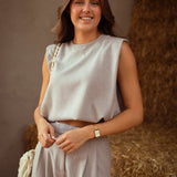 DILARA BEIGE TWO-PIECE SET