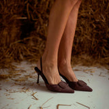 ROWDY BROWN SLINGBACK SUEDE HEELS