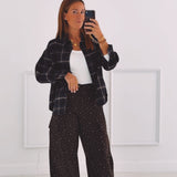 KIRSTEN DARK BLUE CHECKERED BLOUSE