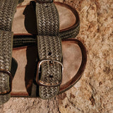 RIMAL KHAKI RAFFIA SLIPPERS
