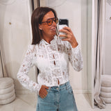 LINAYA WHITE LACE BLOUSE