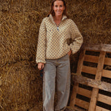 DAWSIE BEIGE SOFT POLKADOTS TEDDY SWEATER