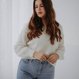 BENTE WHITE LACE KNIT SWEATER